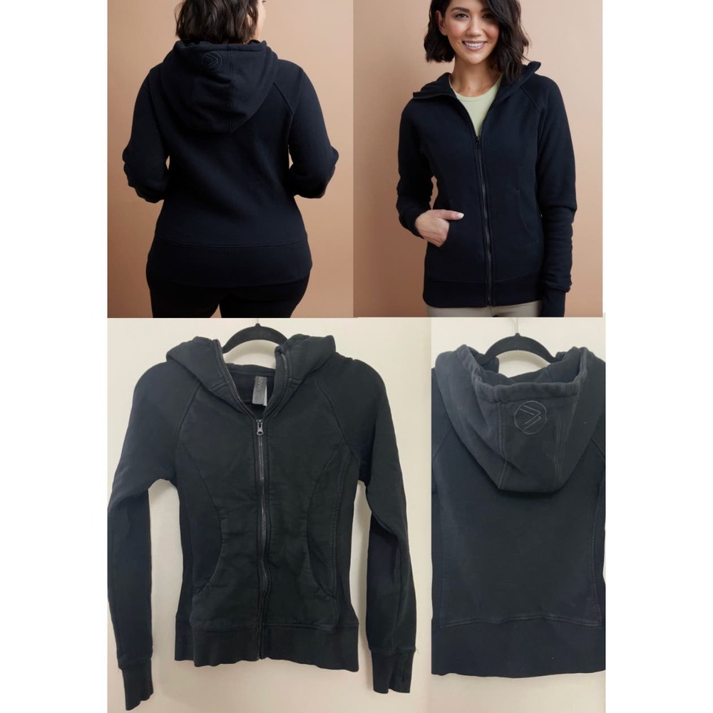 Saavi Black Full Zip Fleece Hoodie Small